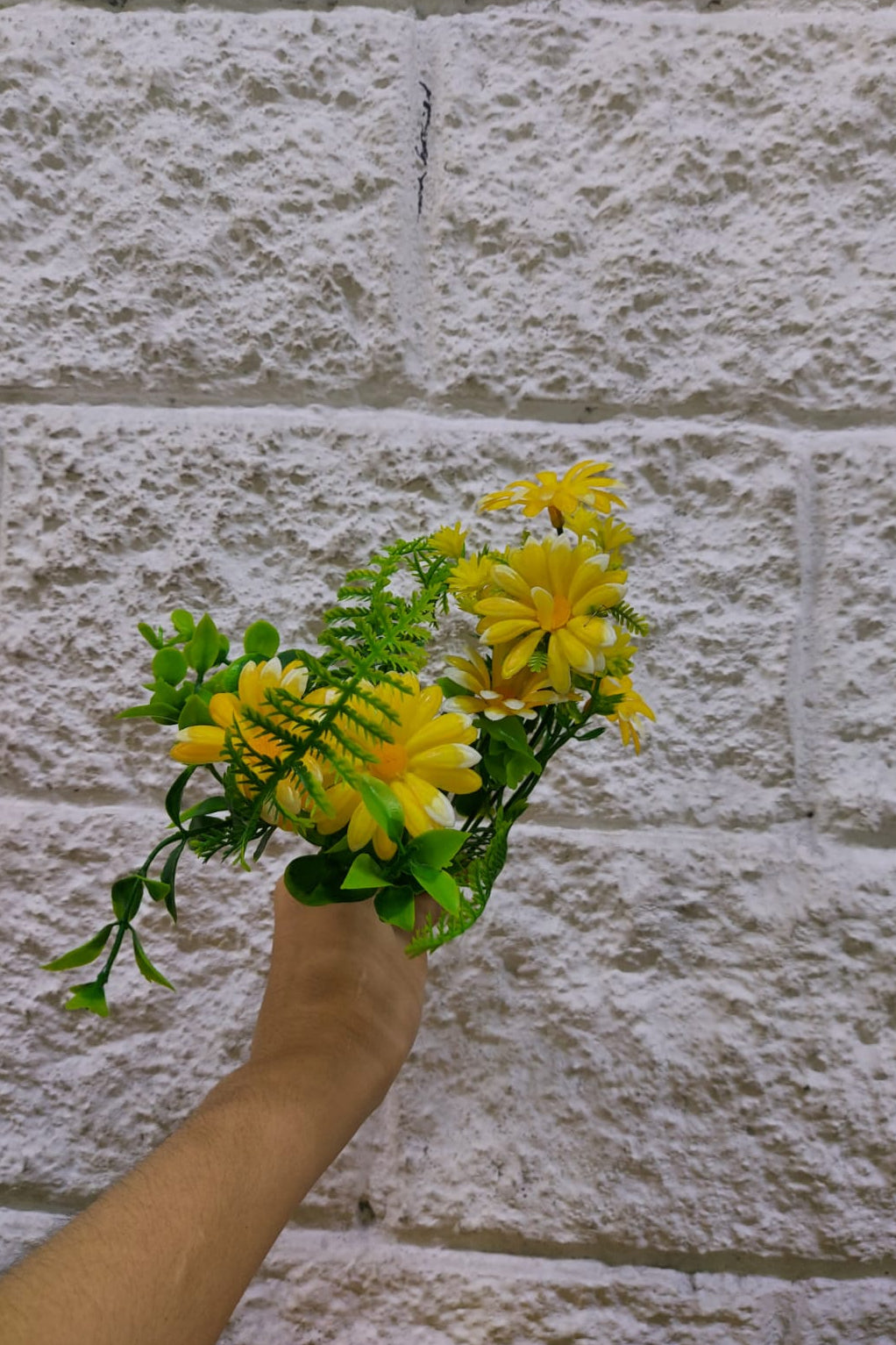 Follaje General Flor de Gerbera Amarillo 30cm