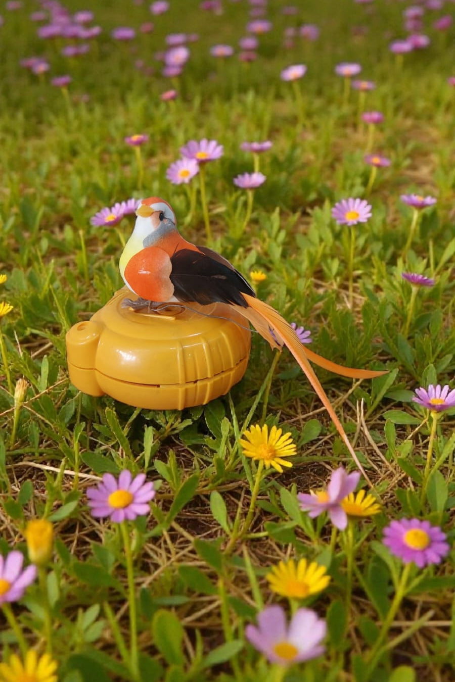 Pajarito Decorativo Naranja 13cm