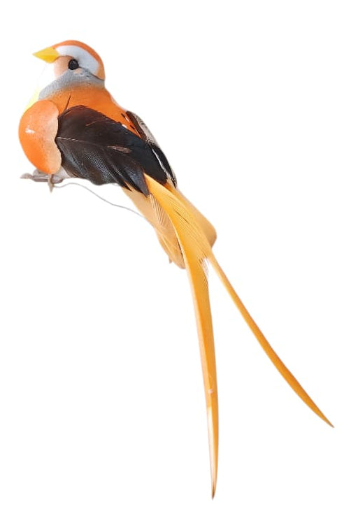 Pajarito Decorativo Naranja 13cm
