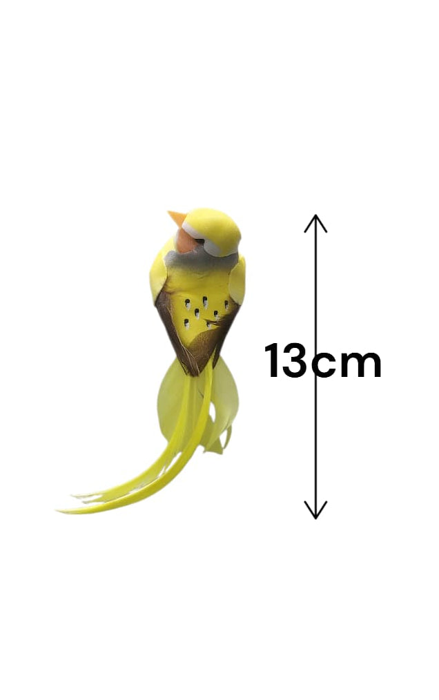 Pajarito Decorativo Amarillo 13cm