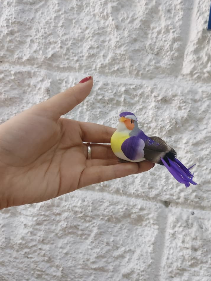 Pajarito Decorativo Morado 13cm