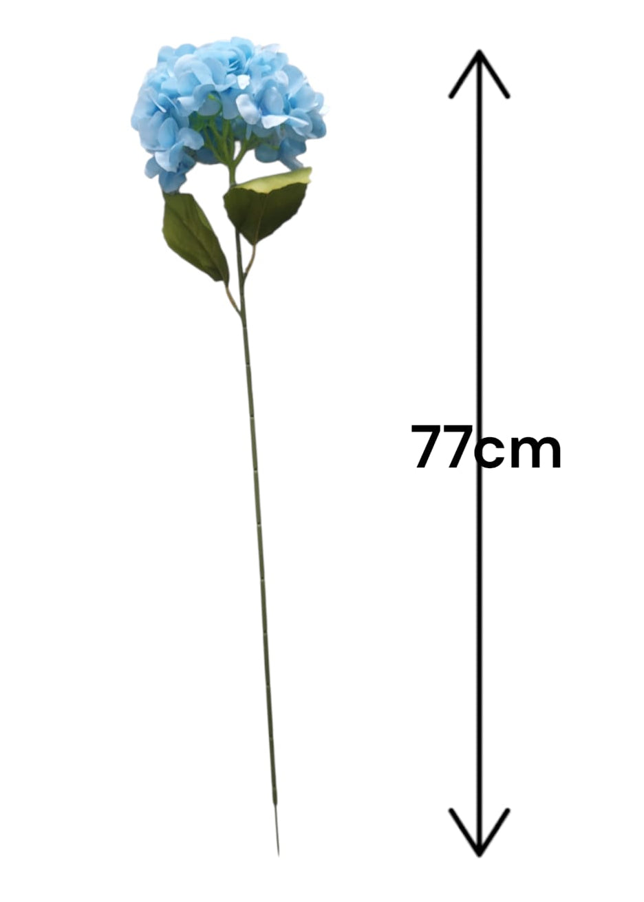 Ramo De Hortensias Tallo Largo Azul 77cm