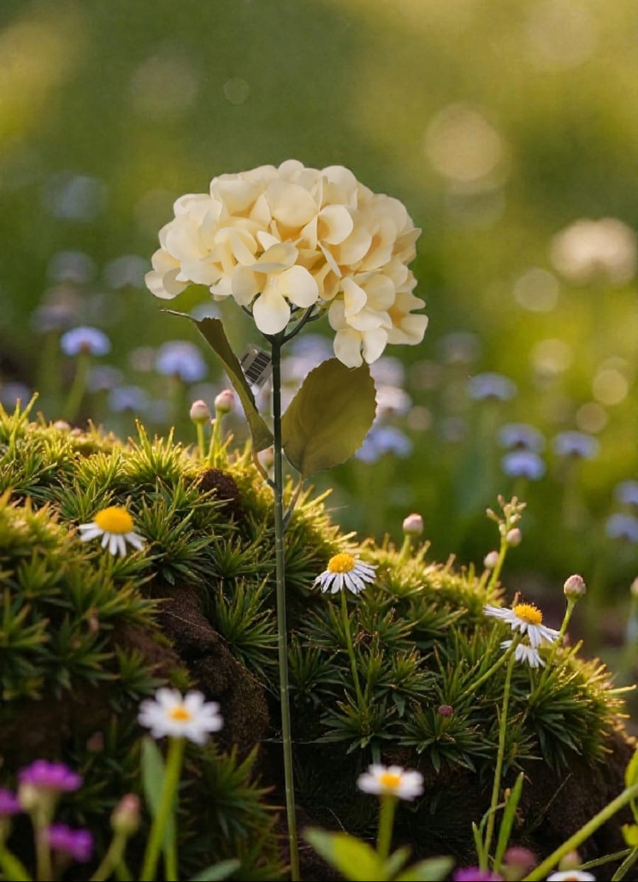 Ramo de Hortensias Tallo Largo Beige 77cm