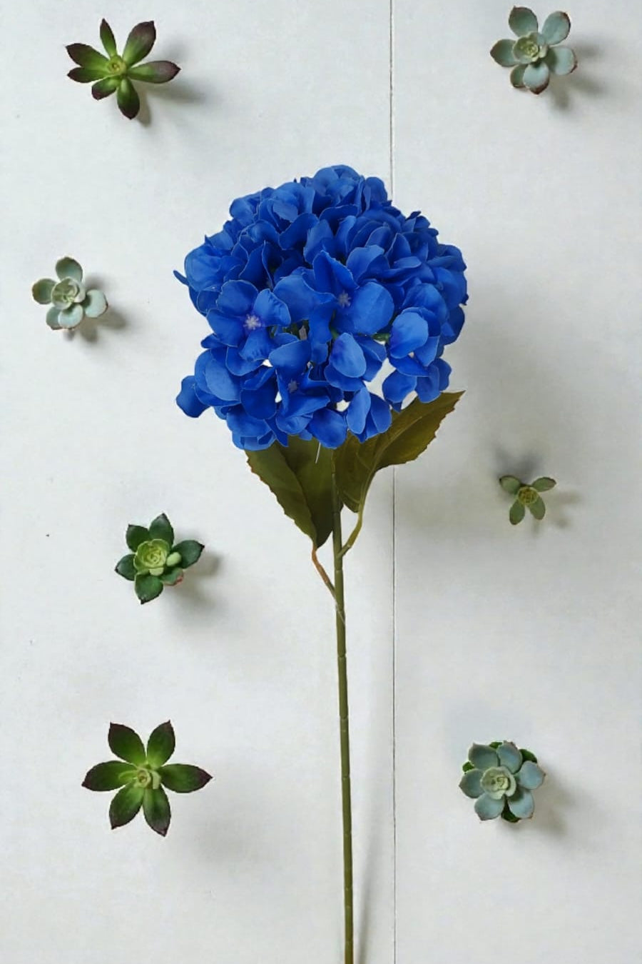 Ramo De Hortensias Tallo Largo Azul Oscuro 77cm