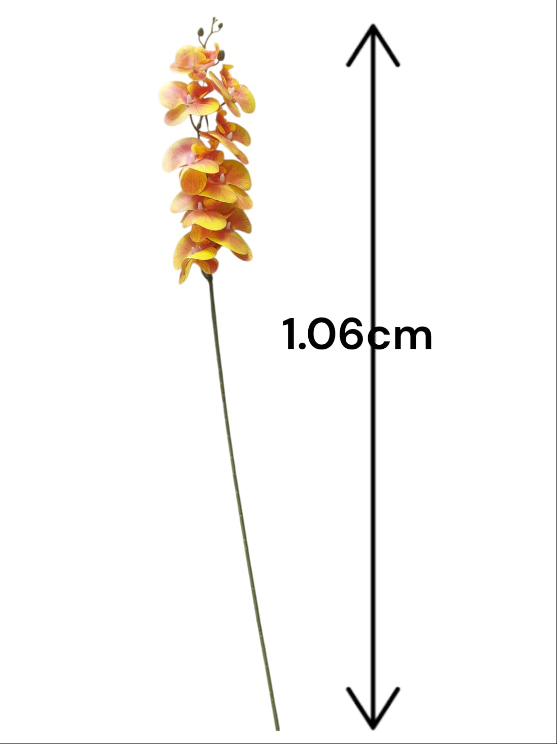 Orquidea Mediana Tallo Largo Naranja 1.06cm