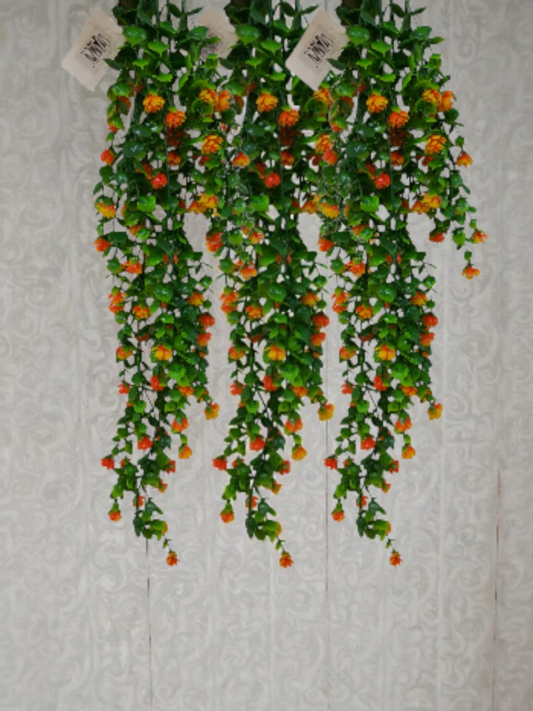 Colgante Florecitas Naranja 70cm