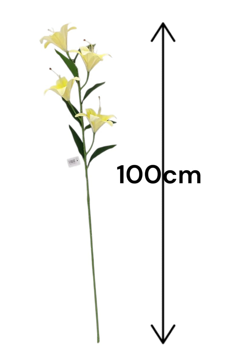 Ramo de Lirios Artificiales x4 Amarillo 1mts