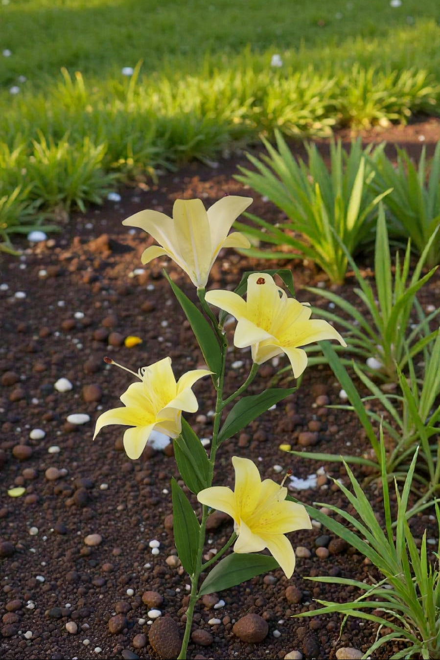 Ramo de Lirios Artificiales x4 Amarillo 1mts