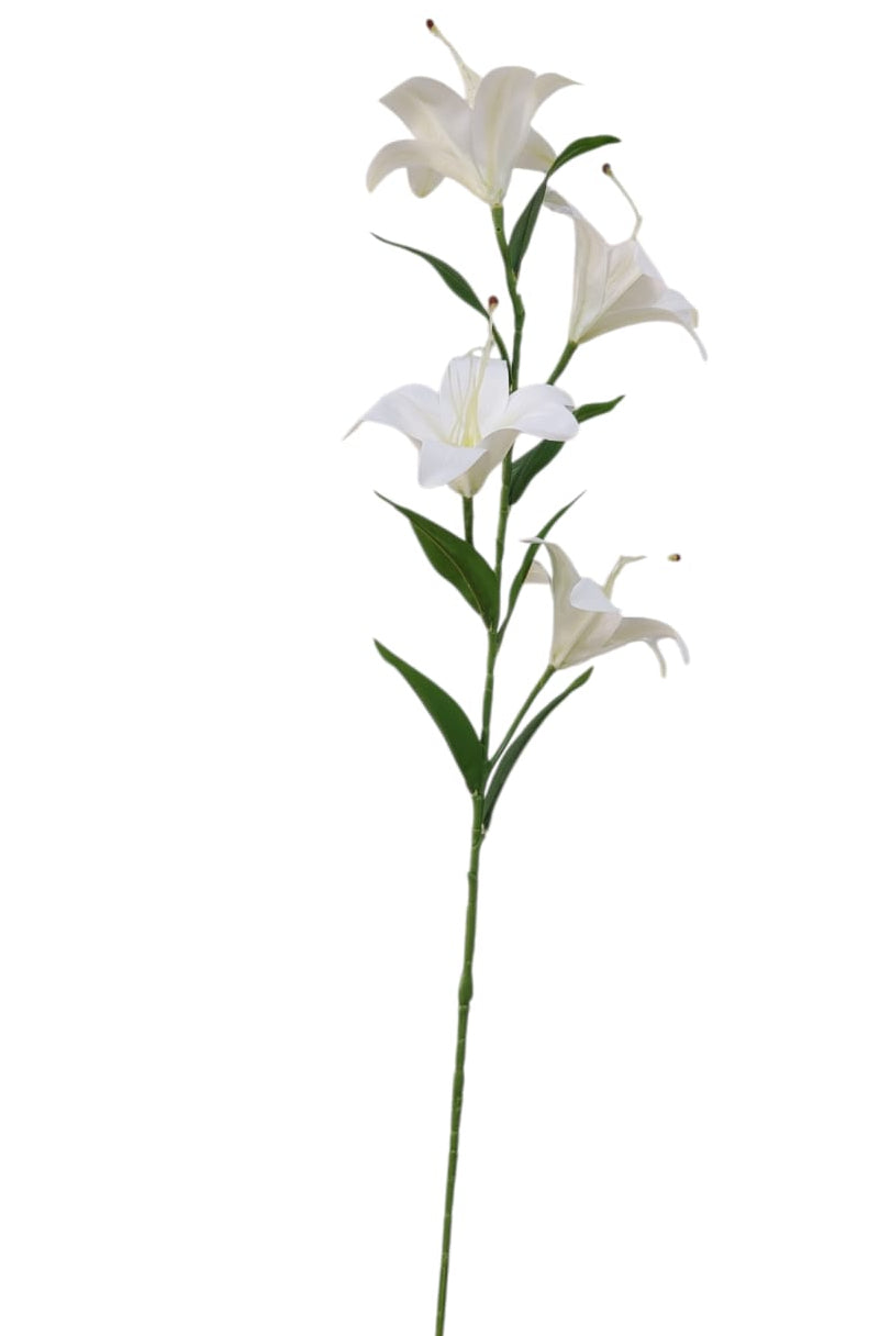 Ramo de Lirios Artificiales x 4 Blanco 1mts
