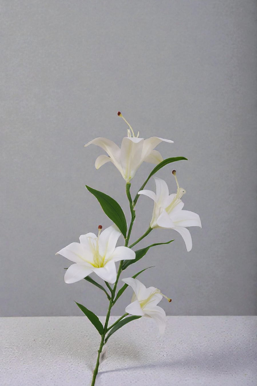 Ramo de Lirios Artificiales x 4 Blanco 1mts