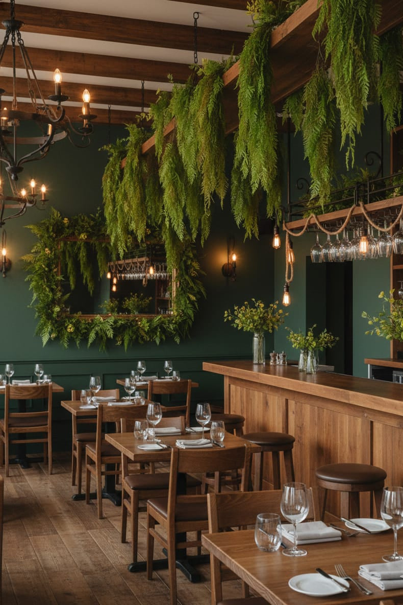 Colgante Helecho Tipo Musgo Premium Verde/Rojo 1mts