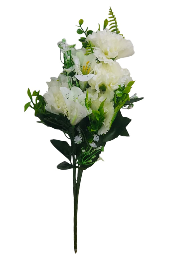 Flor Combi Clavel Blanco con Lirio 50cm