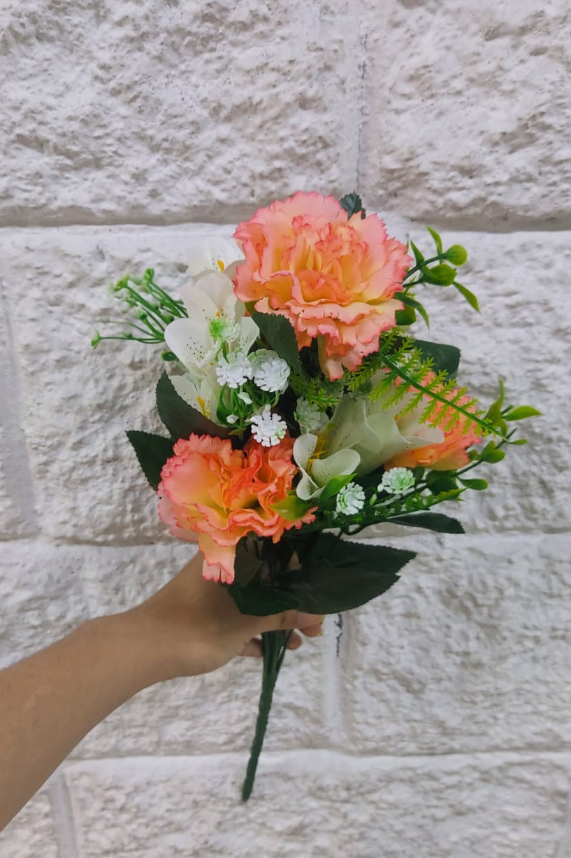 Flor Combi Clavel Salmón con Lirio 50cm