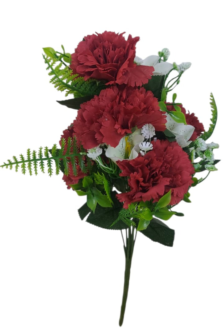 Flor Combi Clavel Rojo con Lirio 50cm