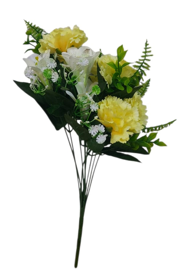 Flor Combi Clavel Amarillo con Lirio 50cm