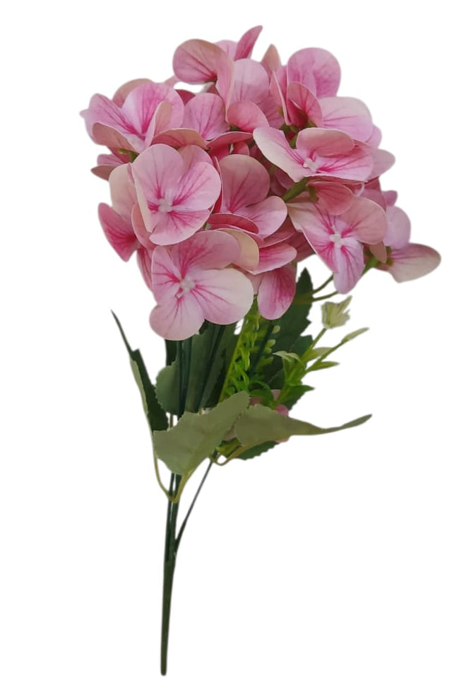 Ramo Hortensia Rosa Látex Pequeña 35cm