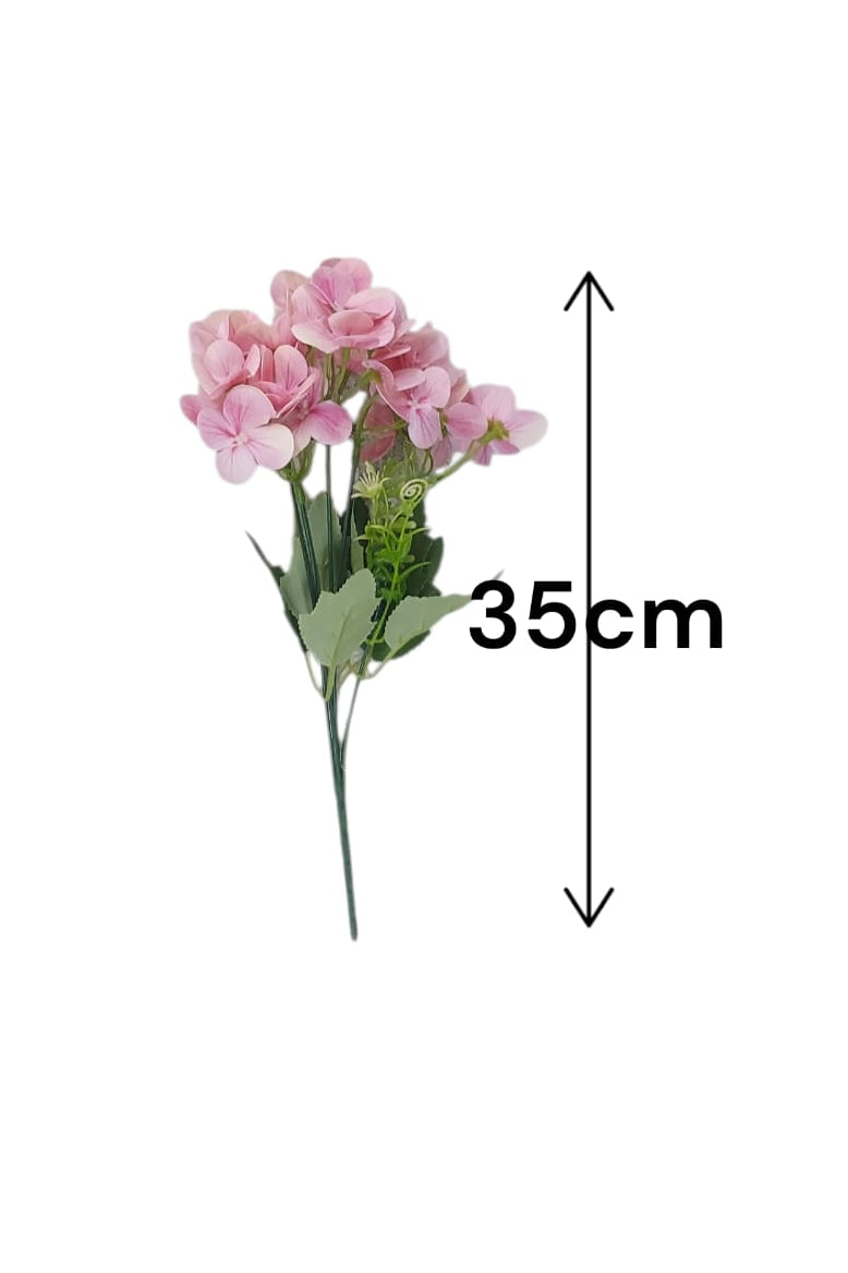 Ramo Hortensia Rosa Látex Pequeña 35cm