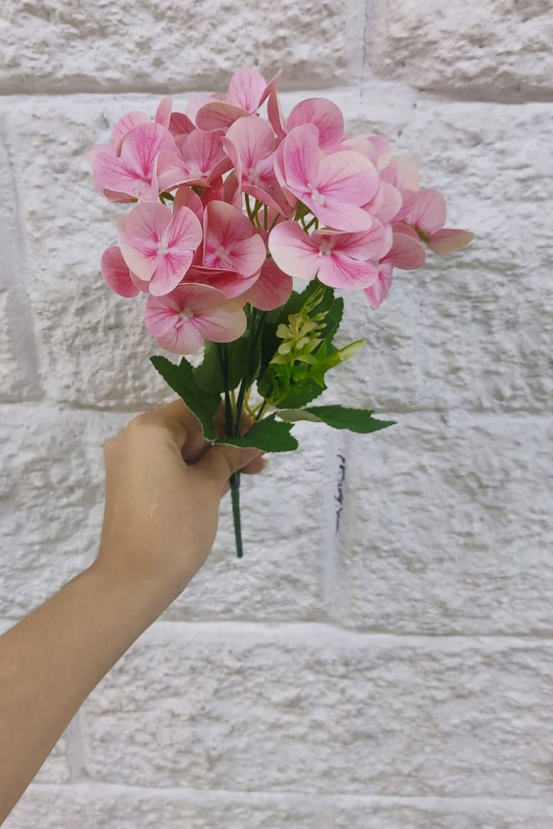 Ramo Hortensia Rosa Látex Pequeña 35cm