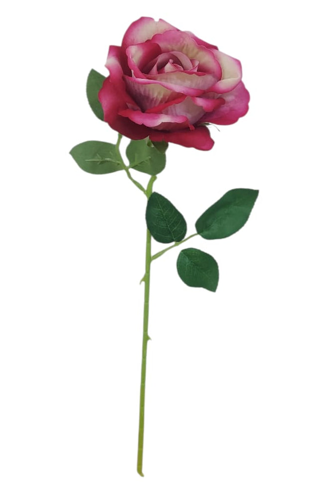 Rosa Super Realista Artificial Fucsia 50cm
