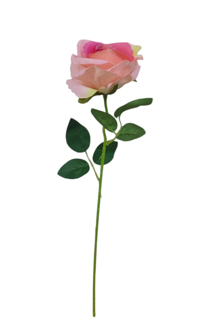 Rosa Super Realista Artificial Rosada 50cm