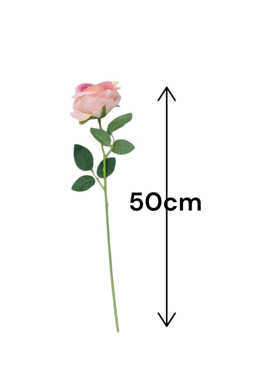 Rosa Super Realista Artificial Rosada 50cm