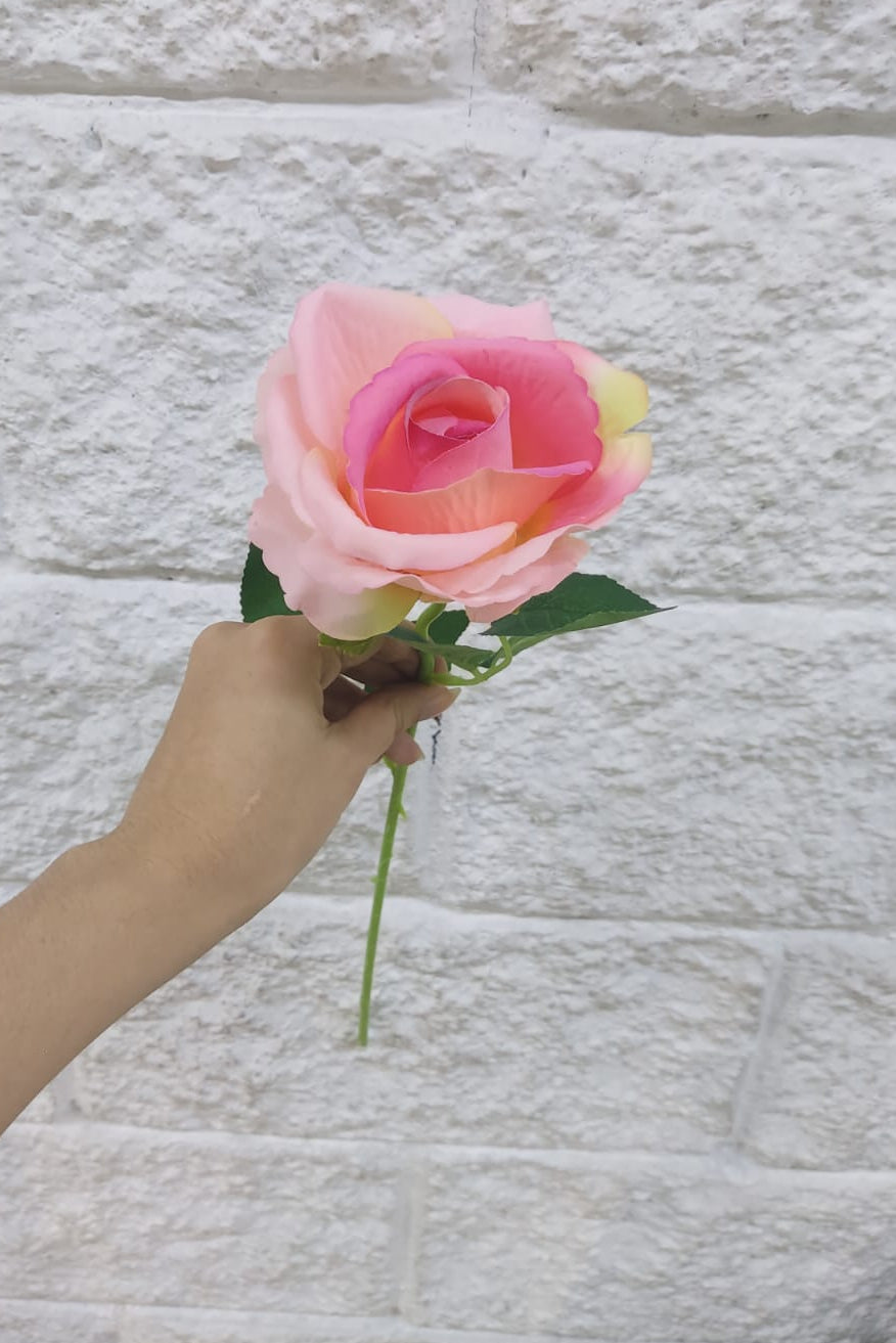 Rosa Super Realista Artificial Rosada 50cm