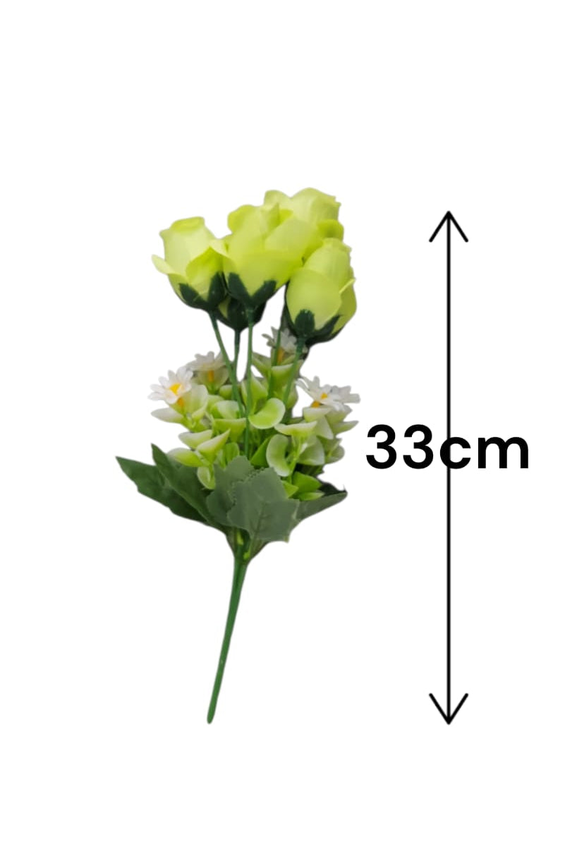 Ramo Rosas con Margarita Artificial Verde 33cm