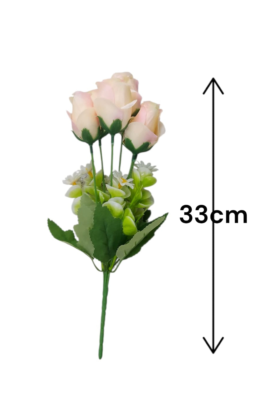 Ramo Rosas con Margarita Artificial Crema 33cm