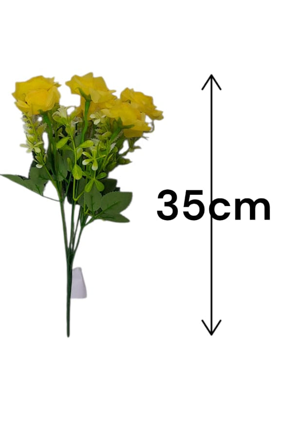 Ramo de Rosas Amarillas con Follaje 35cm