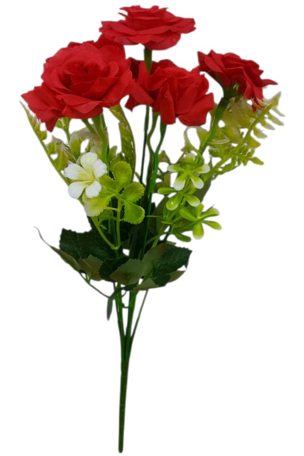 Ramo de Rosas Rojas con Follaje 35cm