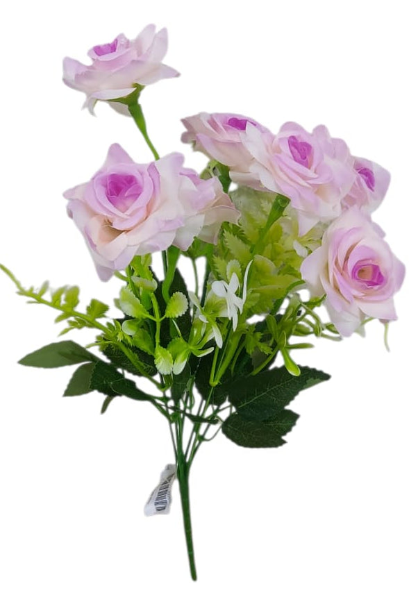 Ramo de Rosas Lila con Follaje 35cm