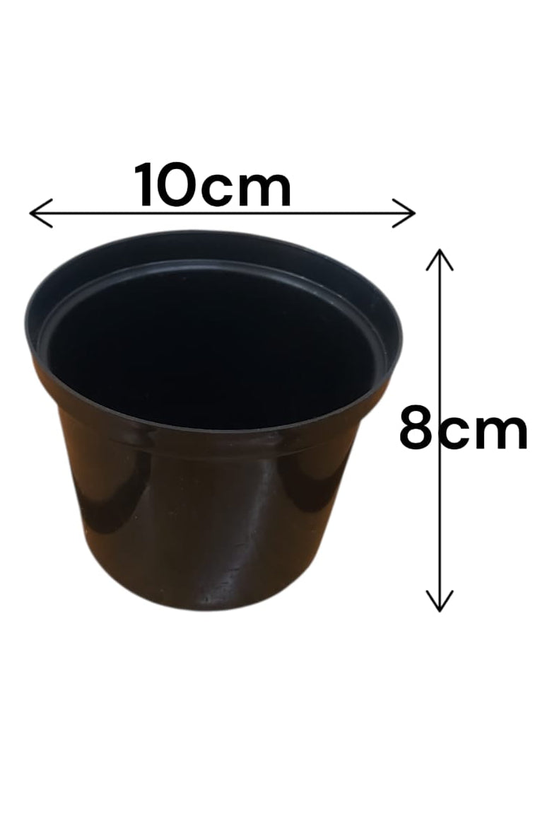 Matera Plástica Pequeña Negra 8cm