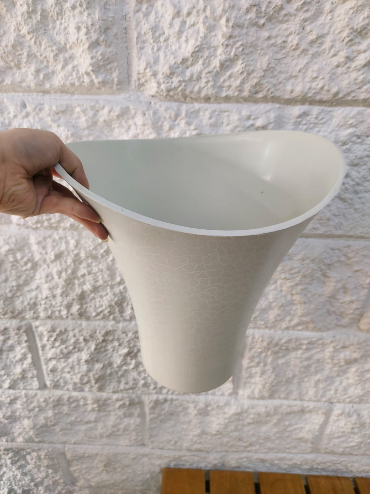 Matera Ovalada Blanca para Plantas 30cm