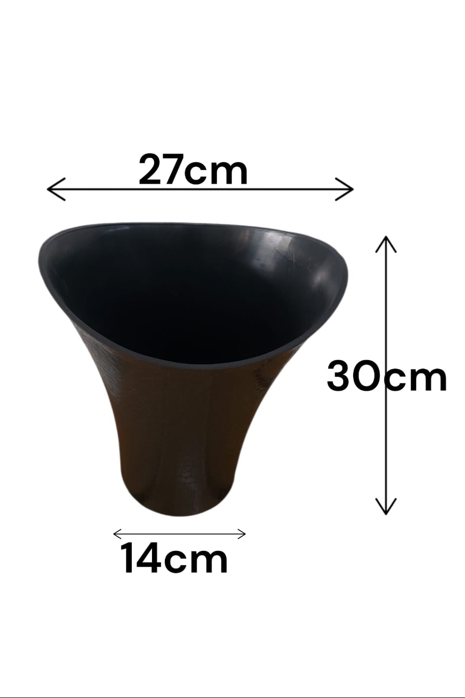 Matera Ovalada Negra para Plantas 30cm