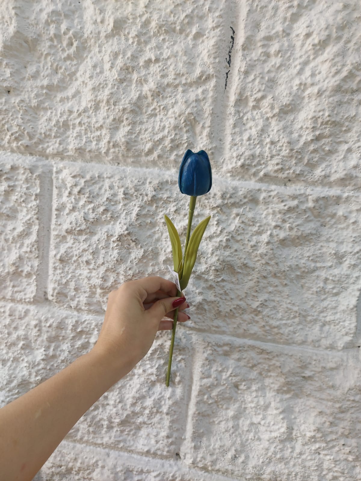 Flor Tulipán en Látex Azul 30cm