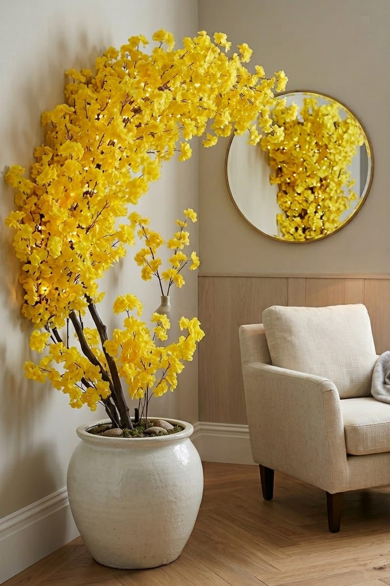 Rama de Cerezo Amarilla 97cm