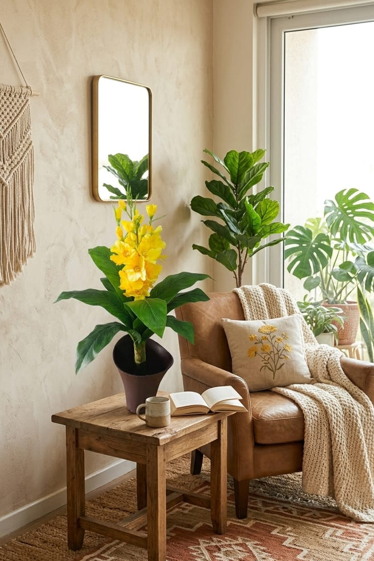 Planta para Matera con Flor Amarilla 97cm