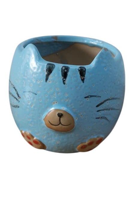 Matera de Cerámica Gatico Azul 9cm
