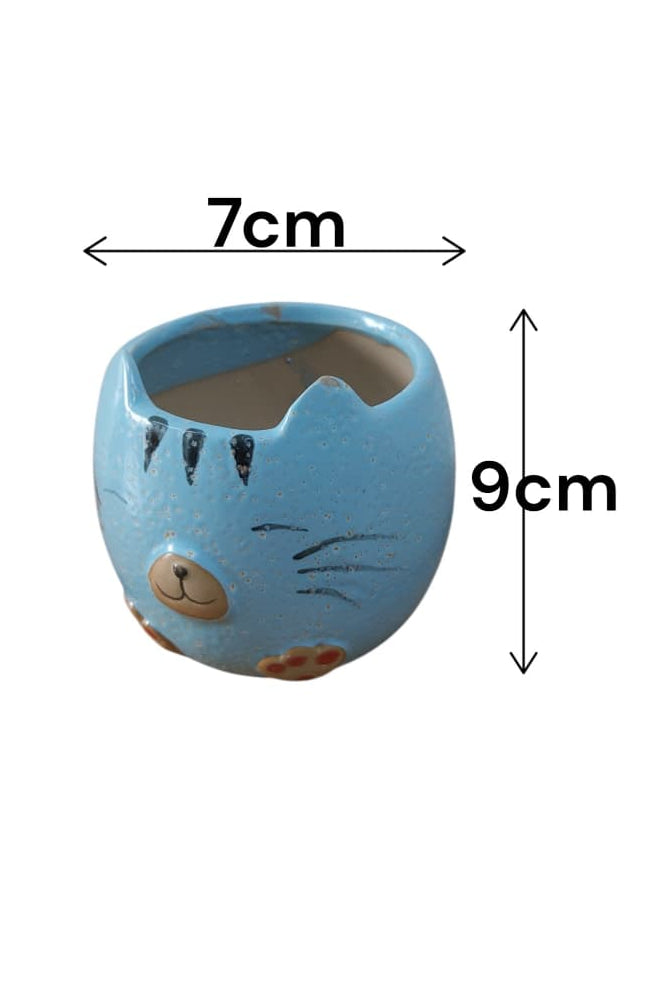 Matera de Cerámica Gatico Azul 9cm