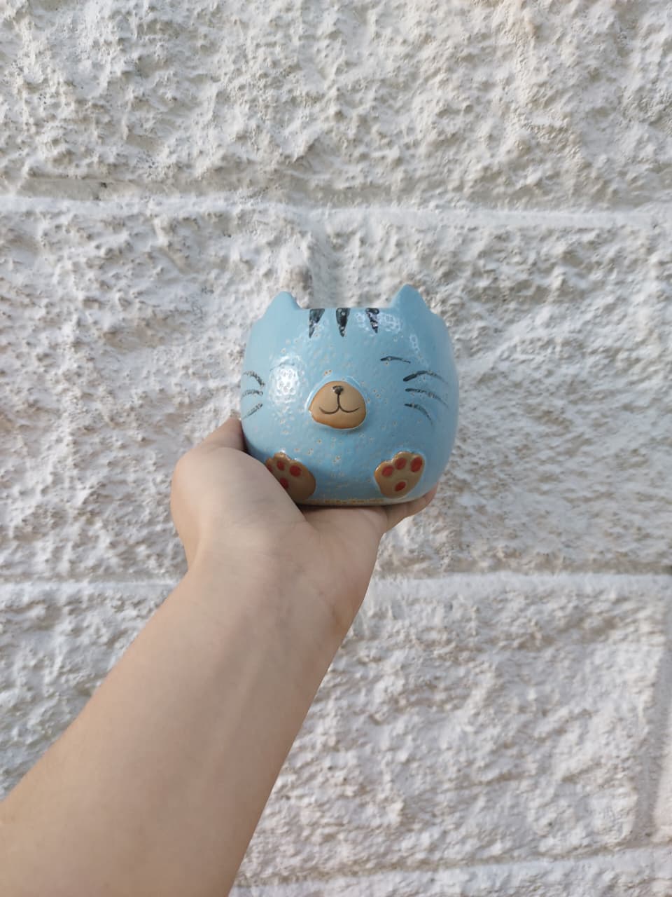 Matera de Cerámica Gatico Azul 9cm