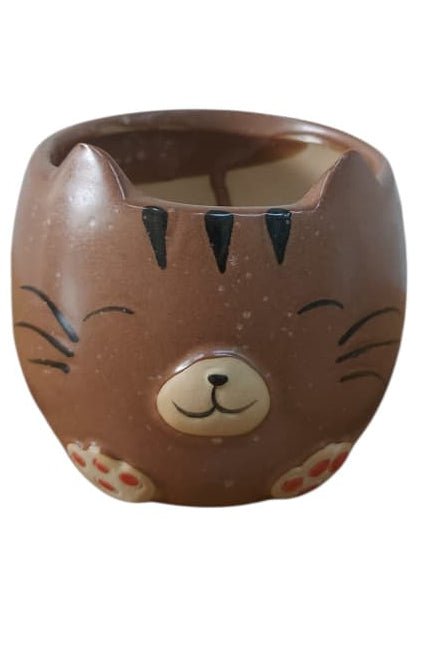 Matera de Cerámica Gatico Café 9cm