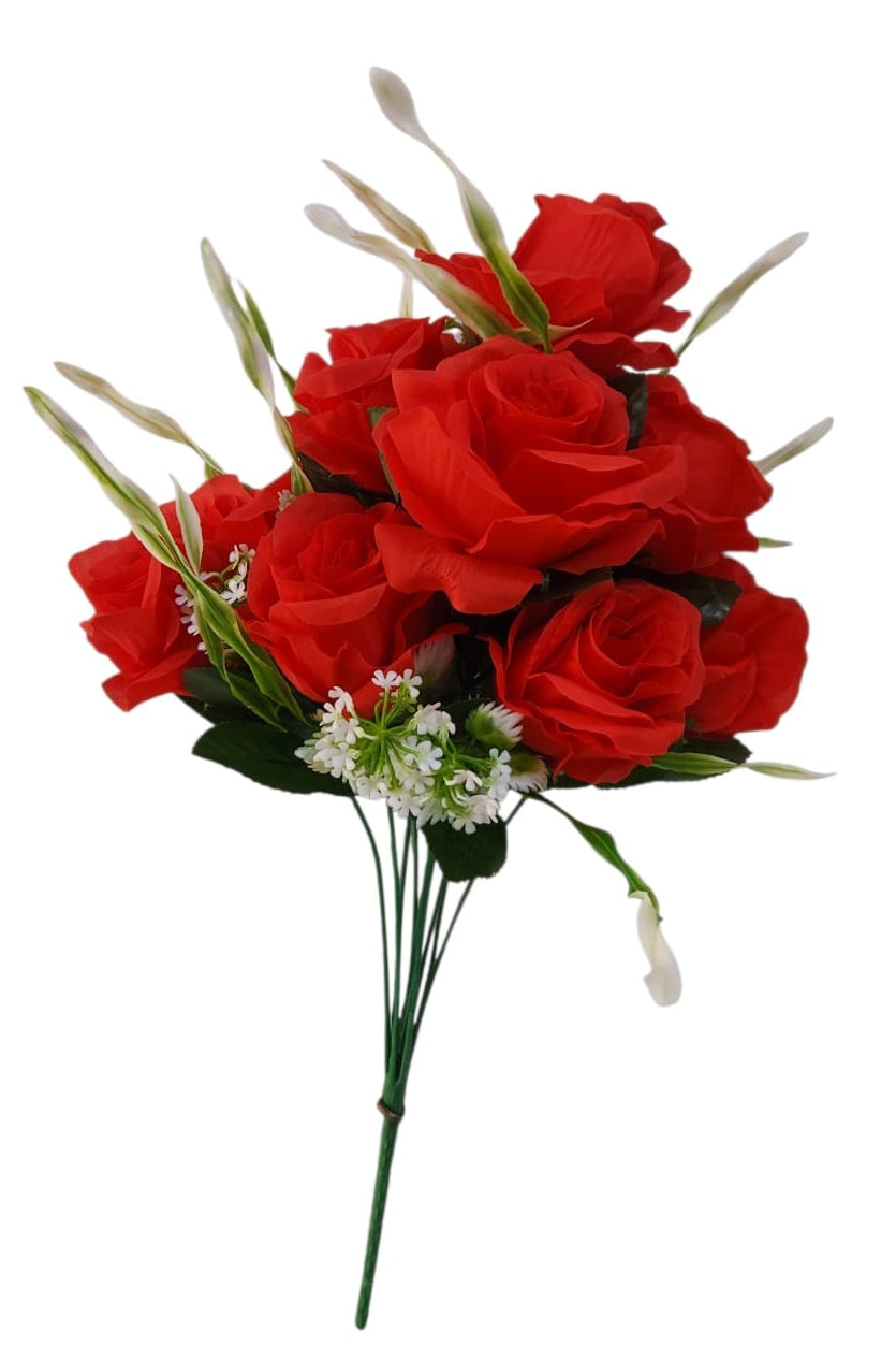 Ramo de Rosas Rojas con Follaje 50cm