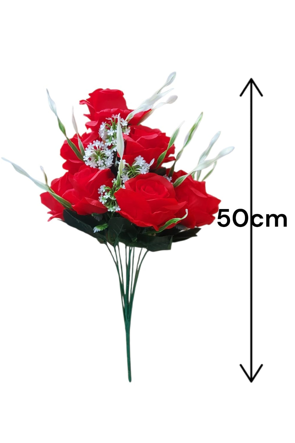 Ramo de Rosas Rojas con Follaje 50cm