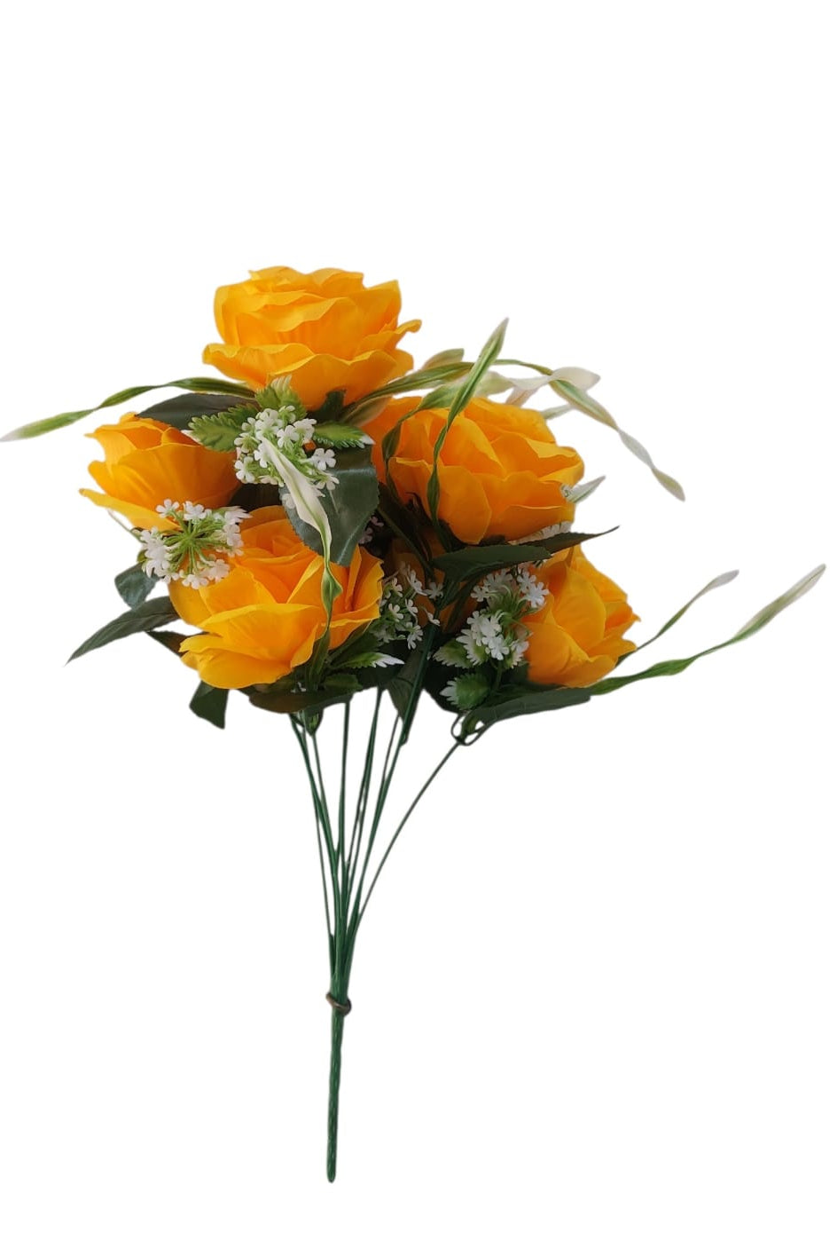 Ramo de Rosas Amarillas con Follaje 50cm