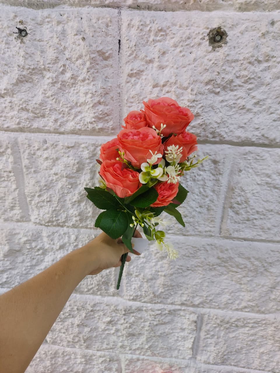 Buque x10 Rosas Rosadas 42cm