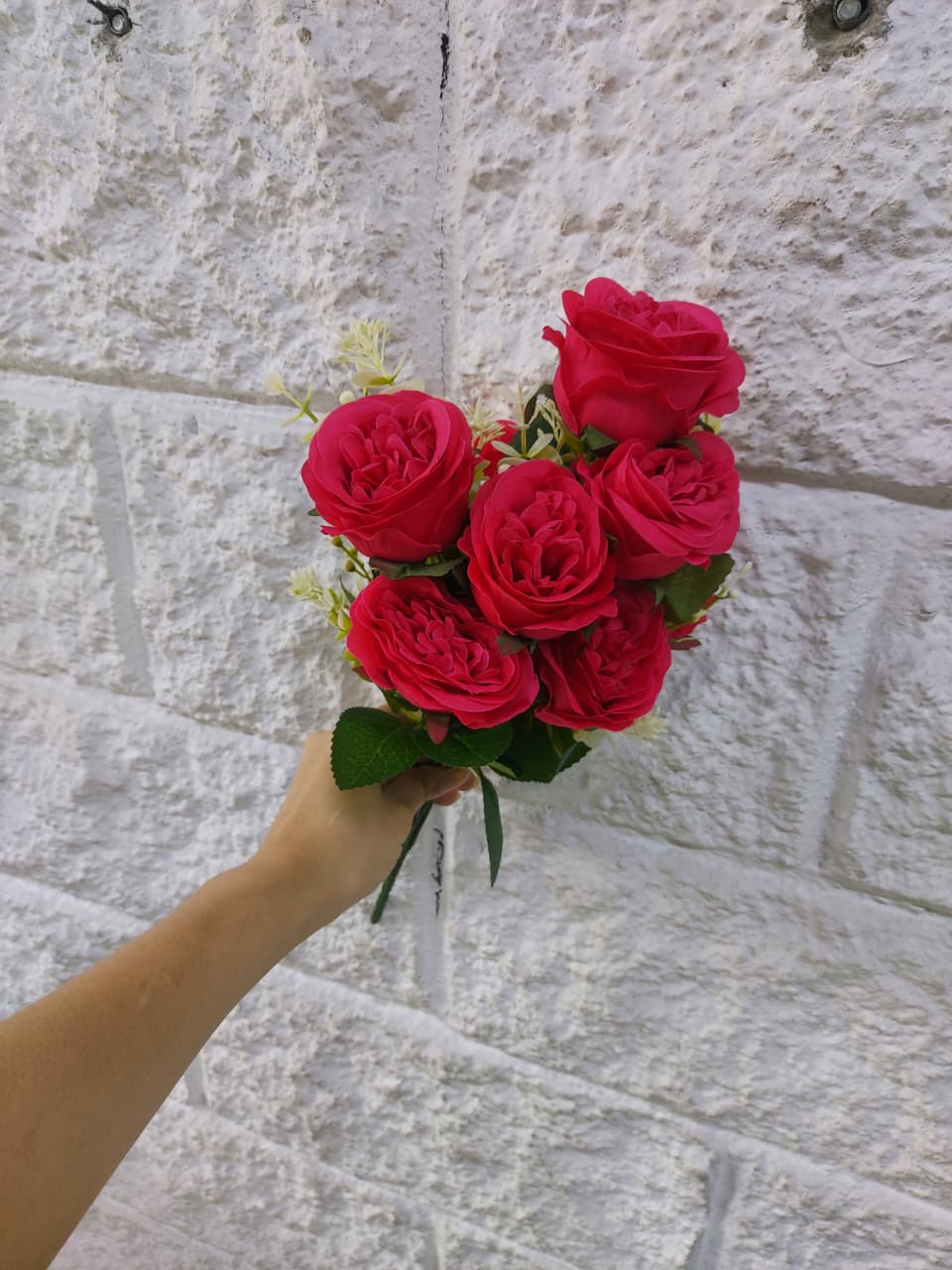 Buque x10 Rosas Fucsias 42cm