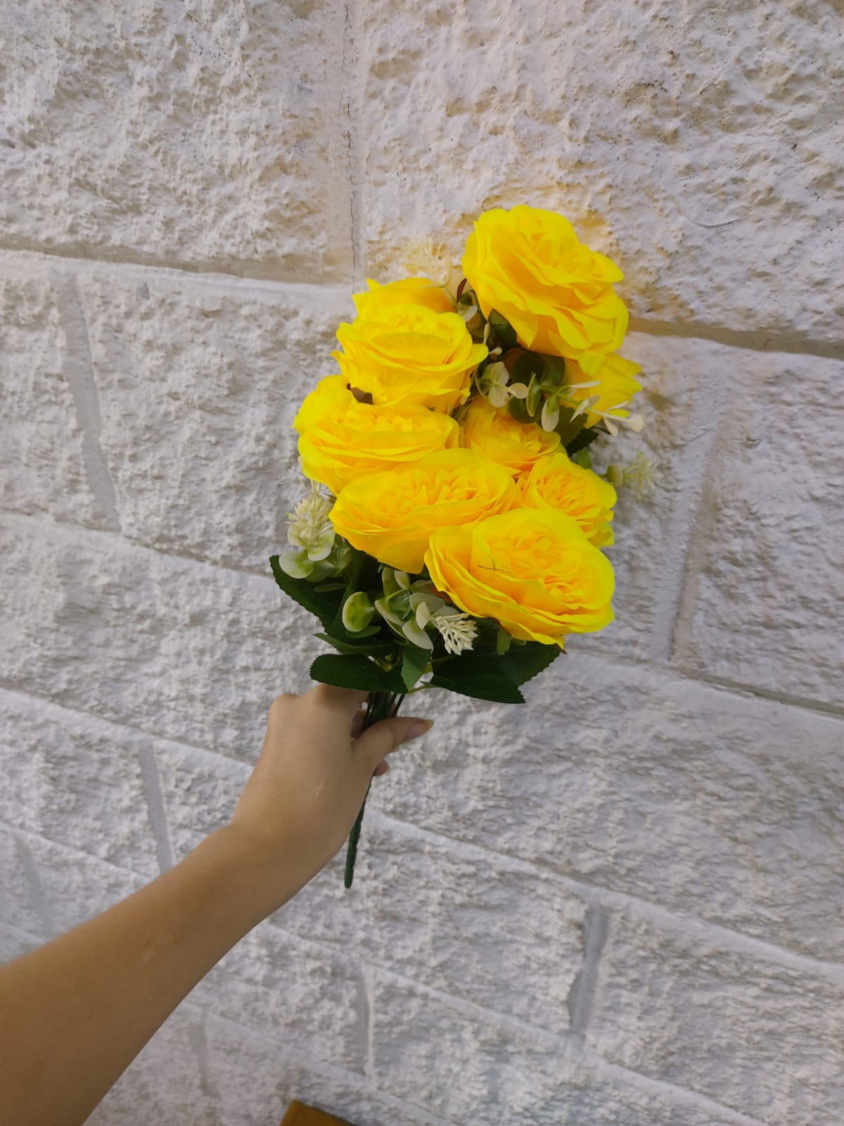 Buque x10 Rosas Amarilla 42cm