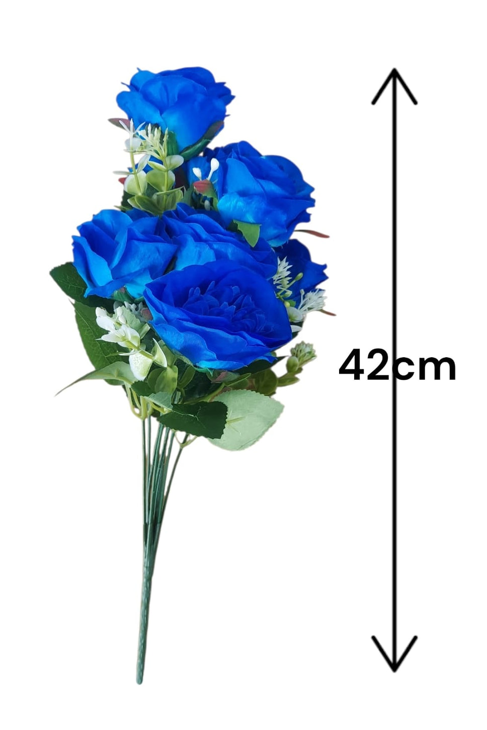 Buque x10 Rosas Azules 42cm