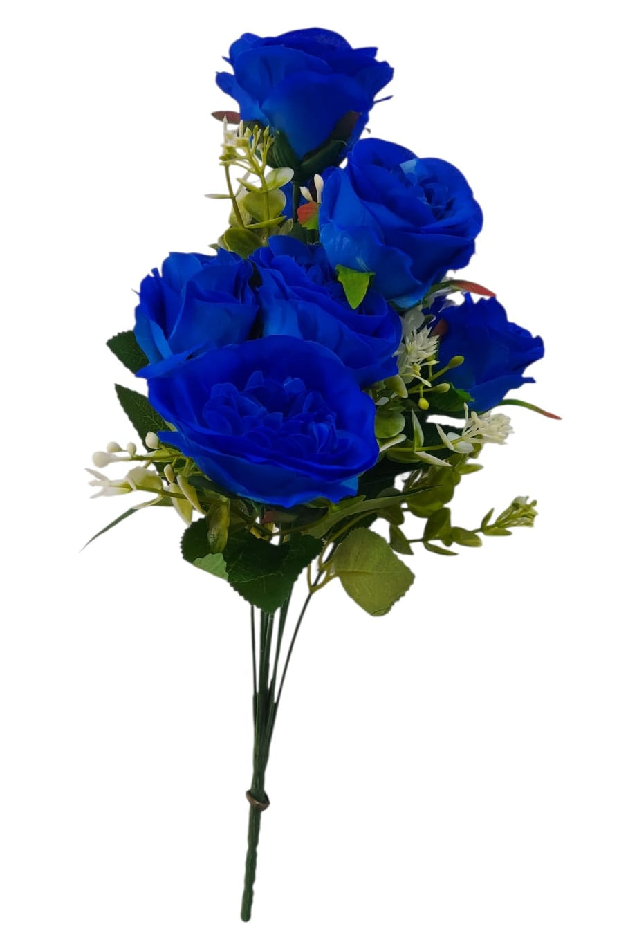 Buque x10 Rosas Azules 42cm