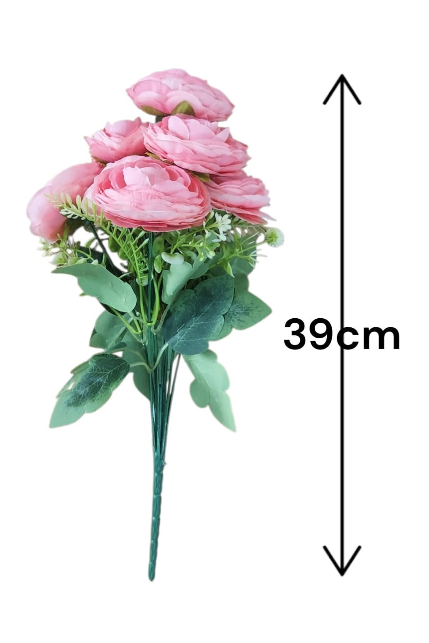 Ramo Rosa Peonia Grande Rosada 39cm